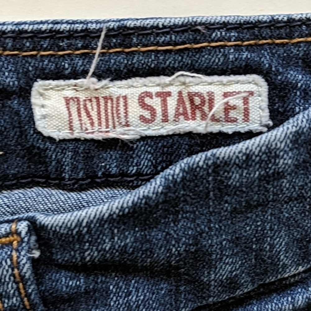 Y2k Western Festival Micro Shorts Denim Los Angeles Rising Starlet  Shorts - Picture 8 of 12
